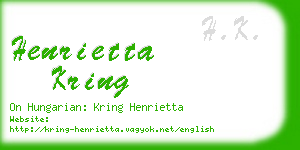 henrietta kring business card